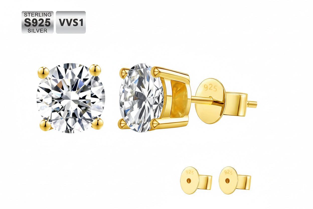 Boucles d’oreilles Moissanite – Argent 925