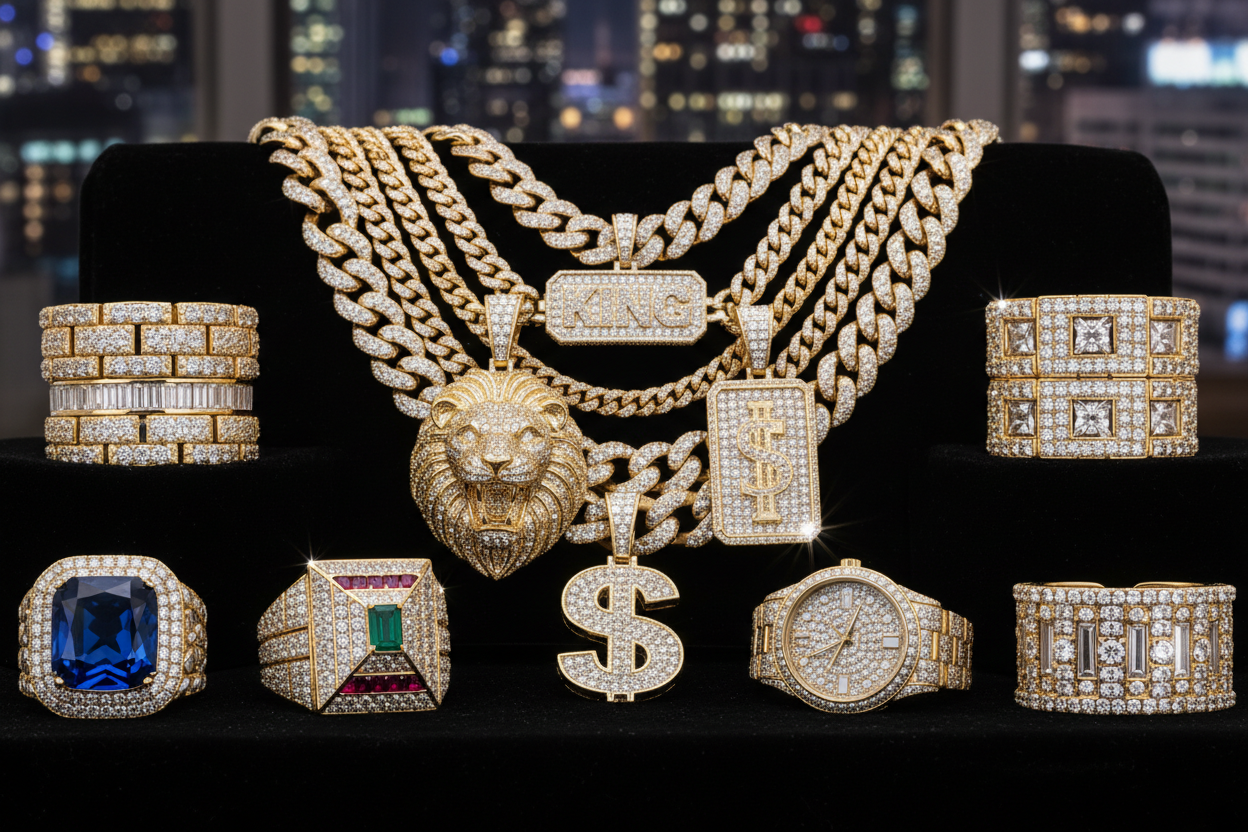 Bijoux avec un design hip hop 